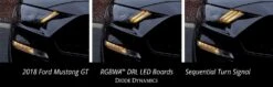 Ford Mustang 2018-2023: Diode Dynamics Multicolor DRL LED Boards (RGBWA) -Winnipeg Hid Store 18 mustang sequential drl led boards collage