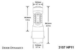 3156/3157: Diode Dynamics HP11 Tail Light LED Bulbs (Red) -Winnipeg Hid Store 3157 hp11 dimensions