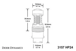 3157: Diode Dynamics HP24 Switchback Dual-Color Turn Signal LED Bulbs -Winnipeg Hid Store 3157 hp24 dimensions