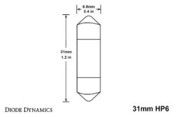 31mm: Diode Dynamics HP6 LED Bulbs 8 31mm: Diode Dynamics HP6 LED Bulbs -Winnipeg Hid Store 31mm hp6 dimensions