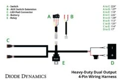 Diode Dynamics Heavy Duty Dual Output 4-Pin Wiring Harness 9 Diode Dynamics Heavy Duty Dual Output 4-Pin Wiring Harness -Winnipeg Hid Store dd4093 heavy duty dual output 4 pin wiring harness diagram c