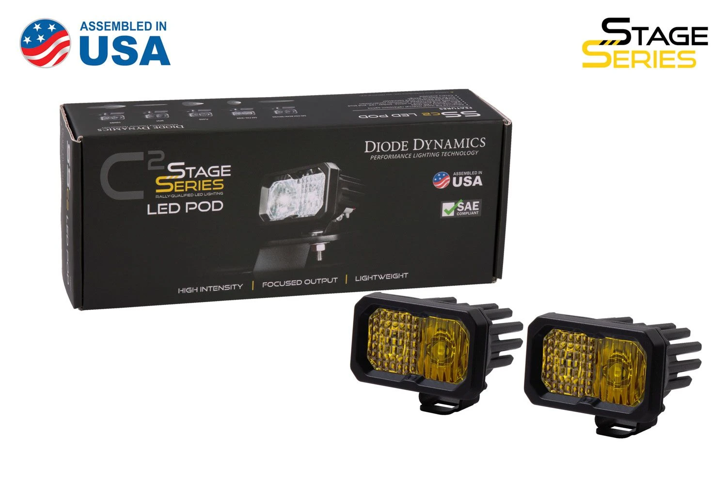 Diode Dynamics SSC2 SAE Yellow Pro Standard LED Pods (Pair) 3 Diode Dynamics SSC2 SAE Yellow Pro Standard LED Pods (Pair)