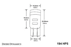 194: Diode Dynamics HP5 LED Bulbs (Red) 10 194: Diode Dynamics HP5 LED Bulbs (Red) -Winnipeg Hid Store hp5 short dimensions 1