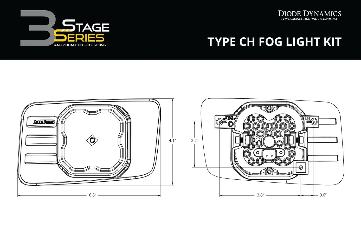 Diode Dynamics SS3 SAE Type CH Fog Light Kit 12 Diode Dynamics SS3 SAE Type CH Fog Light Kit - Image 10