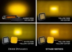 Diode Dynamics SS5 LED Pod Cover Yellow -Winnipeg Hid Store ss5 led pod yellow comparison output collage